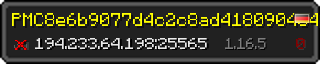 Userbar 320x64 in minecraft style for 194.233.64.198:25565