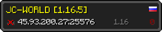 Userbar 320x64 in minecraft style for 45.93.200.27:25576