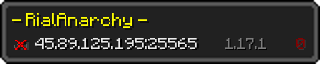 Userbar 320x64 in minecraft style for 45.89.125.195:25565