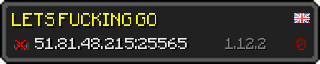 Userbar 320x64 in minecraft style for 51.81.48.215:25565