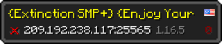 Userbar 320x64 in minecraft style for 209.192.238.117:25565