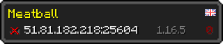 Userbar 320x64 in Minecraft-Stil für den Server 51.81.182.218:25604