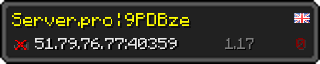 Userbar 320x64 in Minecraft-Stil für den Server 51.79.76.77:40359