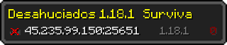 Userbar 320x64 in Minecraft-Stil für den Server 45.235.99.150:25651