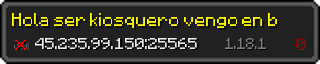 Userbar 320x64 in Minecraft-Stil für den Server 45.235.99.150:25565