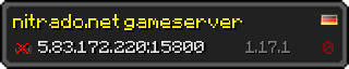 Userbar 320x64 in Minecraft-Stil für den Server 5.83.172.220:15800