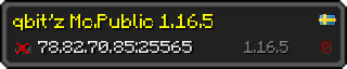 Userbar 320x64 in minecraft style for 78.82.70.85:25565