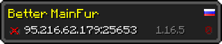 Userbar 320x64 in Minecraft-Stil für den Server 95.216.62.179:25653