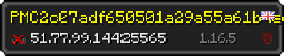 Userbar 320x64 in Minecraft-Stil für den Server 51.77.99.144:25565