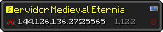 Userbar 320x64 in Minecraft-Stil für den Server 144.126.136.27:25565