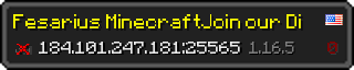 Userbar 320x64 in minecraft style for 184.101.247.181:25565