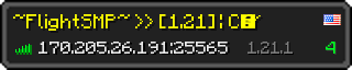 Userbar 320x64 in minecraft style for 170.205.26.191:25565