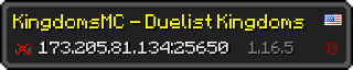 Userbar 320x64 in Minecraft-Stil für den Server 173.205.81.134:25650
