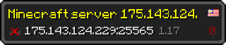 Userbar 320x64 in minecraft style for 175.143.124.229:25565