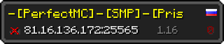 Userbar 320x64 in Minecraft-Stil für den Server 81.16.136.172:25565