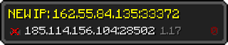 Userbar 320x64 in Minecraft-Stil für den Server 185.114.156.104:28502