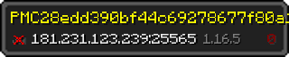 Userbar 320x64 in Minecraft-Stil für den Server 181.231.123.239:25565