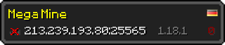 Userbar 320x64 in Minecraft-Stil für den Server 213.239.193.80:25565