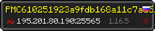 Userbar 320x64 in minecraft style for 195.201.80.190:25565