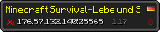 Userbar 320x64 in Minecraft-Stil für den Server 176.57.132.140:25565
