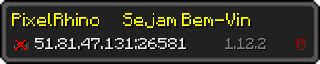 Userbar 320x64 in minecraft style for 51.81.47.131:26581