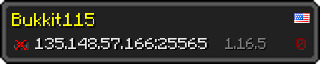 Userbar 320x64 in Minecraft-Stil für den Server 135.148.57.166:25565