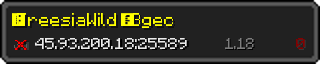 Userbar 320x64 in Minecraft-Stil für den Server 45.93.200.18:25589