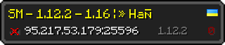 Userbar 320x64 in minecraft style for 95.217.53.179:25596