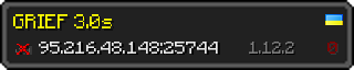 Userbar 320x64 in Minecraft-Stil für den Server 95.216.48.148:25744