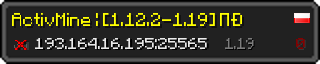 Userbar 320x64 in minecraft style for 193.164.16.195:25565