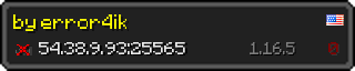 Userbar 320x64 in minecraft style for 54.38.9.93:25565