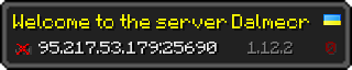 Userbar 320x64 in minecraft style for 95.217.53.179:25690