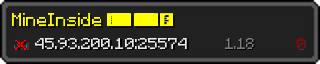 Userbar 320x64 in Minecraft-Stil für den Server 45.93.200.10:25574