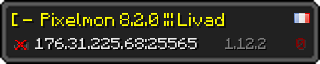 Userbar 320x64 in Minecraft-Stil für den Server 176.31.225.68:25565