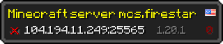 Userbar 320x64 in Minecraft-Stil für den Server 104.194.11.249:25565