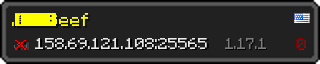 Userbar 320x64 in Minecraft-Stil für den Server 158.69.121.108:25565