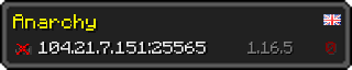 Userbar 320x64 in minecraft style for 104.21.7.151:25565