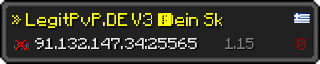 Userbar 320x64 in Minecraft-Stil für den Server 91.132.147.34:25565