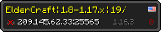 Userbar 320x64 in minecraft style for 209.145.62.33:25565