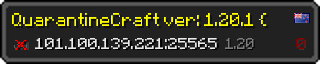 Userbar 320x64 in minecraft style for 101.100.139.221:25565