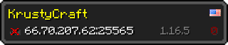 Userbar 320x64 in Minecraft-Stil für den Server 66.70.207.62:25565