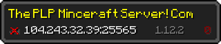 Userbar 320x64 in Minecraft-Stil für den Server 104.243.32.39:25565