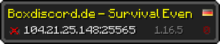 Userbar 320x64 in Minecraft-Stil für den Server 104.21.25.148:25565