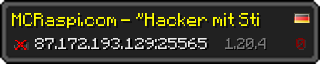 Userbar 320x64 in Minecraft-Stil für den Server 87.172.193.129:25565