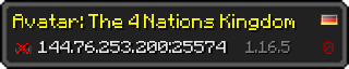 Userbar 320x64 in Minecraft-Stil für den Server 144.76.253.200:25574