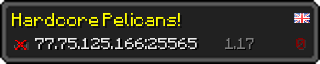 Userbar 320x64 in Minecraft-Stil für den Server 77.75.125.166:25565