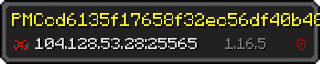 Userbar 320x64 in Minecraft-Stil für den Server 104.128.53.28:25565