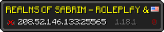 Userbar 320x64 in Minecraft-Stil für den Server 208.52.146.133:25565