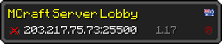 Userbar 320x64 in minecraft style for 203.217.75.73:25500