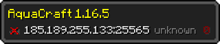 Userbar 320x64 in Minecraft-Stil für den Server 185.189.255.133:25565